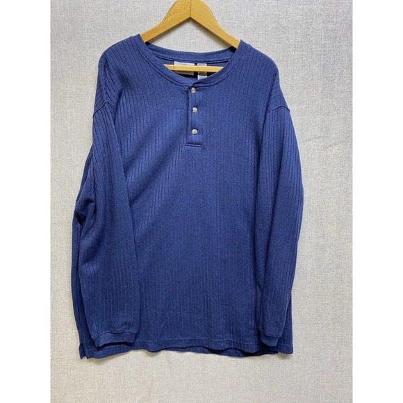 Farah Long Sleeve Henley Pullover Mens XL , 1/4 Button Down Crew Neck - Picture 7 of 12